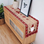 Weihnachtstischläufer mit Weihnachtsmann aus Polyesterfaser – Tischschal mit Schneeflocken- und Büffelkaromuster für Dinnerpartys, festliche Feiertagsdekoration