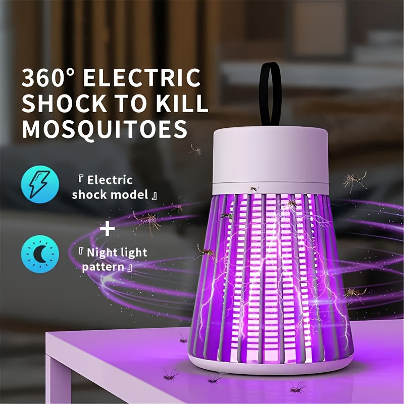 Portable UV LED Mosquito Killer Lamp - 360° Insect Repellent, USB Rechargeable with 800mAh Battery, Non-Toxic, Ideal for Indoor & Outdoor Use