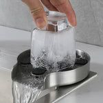 Greensen Stainless Steel Automatic Glass Rinser - 360° Rotating Jet Bottle & Cup Washer for Kitchen Sink, Bars, Hotels, Coffee Shops