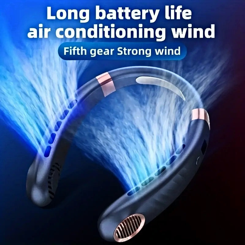 Stay Cool Anywhere: Hanging Neck Cooling Fan with Ultra Long Battery Life | Summer Gadgets | - Shoppix