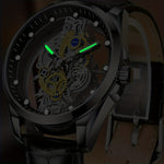 Elevate Your Style with the Golden Skeleton Automatic Quartz Wrist Watch for Men | Men Watches| - Shoppix