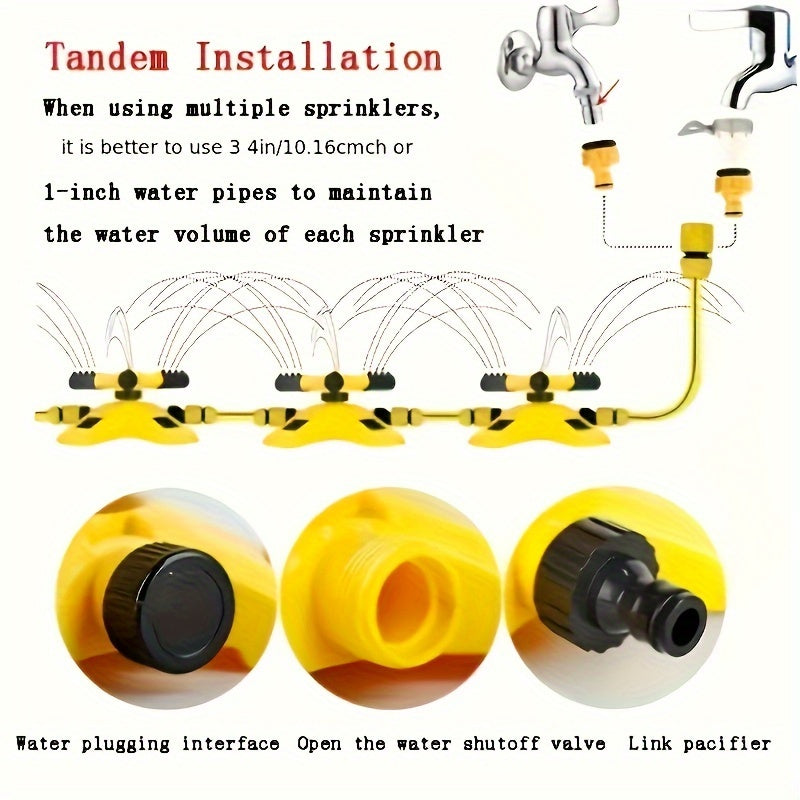 Versatile 360° Rotating Lawn Sprinkler for Effortless Irrigation | Gardening Equipment | - Shoppix