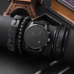 Sporty Elegance: Men's 4-Piece Casual Nylon Watch Set | Men Watches And Bracelets | - Shoppix