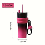 Sip in Style: 24oz Stainless Steel Tumbler with Straw and Lid | Drinkware | - Shoppix
