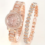 Women's Luxury Rhinestone Quartz Watch & Bracelet Set | Women's Watches And Bracelets| - Shoppix