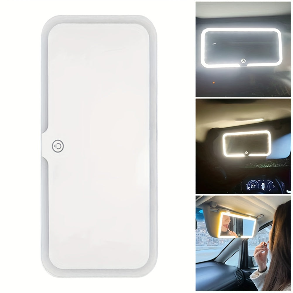 Auto Sonnenblende LED Kosmetikspiegel mit Licht 3 Helligkeitseinstellung Make-up Spiegel Autozubehör 