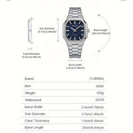 CURREN Business Minimalist Square Quartz Watch | Men's Watches | - Shoppix