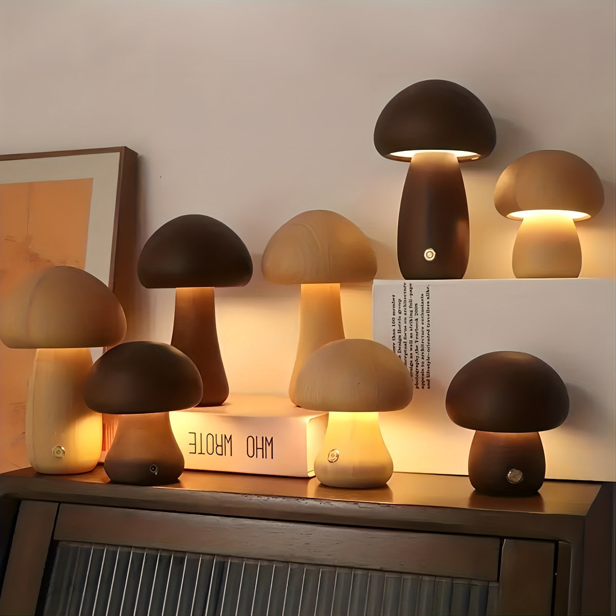 Illuminate with Charm: LED Creative Mushroom Table Lamp | Lighting | - Shoppix