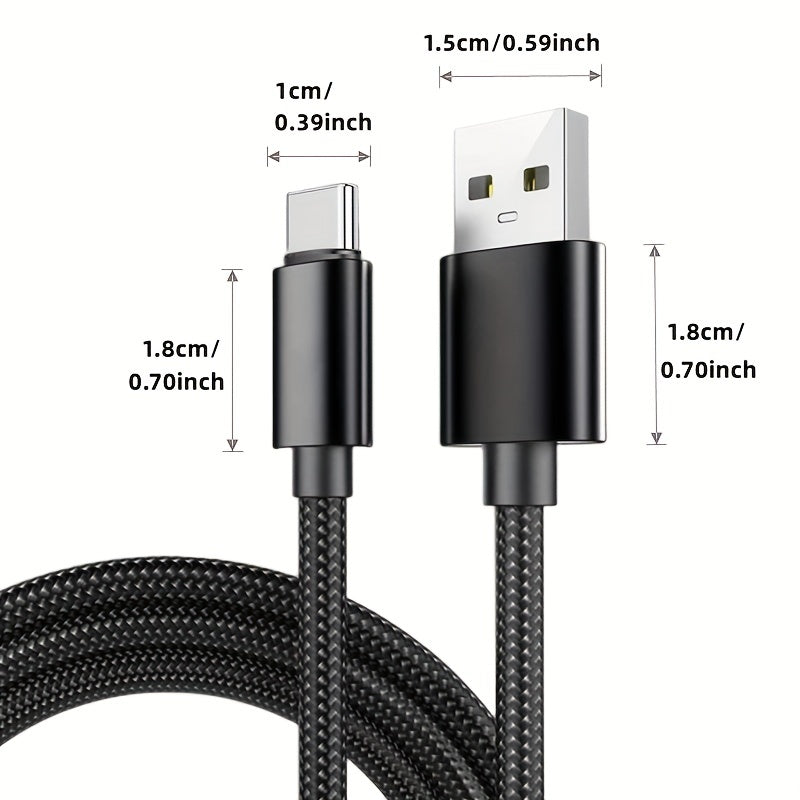 Nylon USB Type C Fast Charging Cable - Universal Compatibility | Charging Cables|