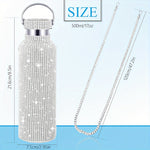 Elegance in Every Sip: Sparkling Studded Vacuum Flask with Chain | Drinkware| - Shoppix