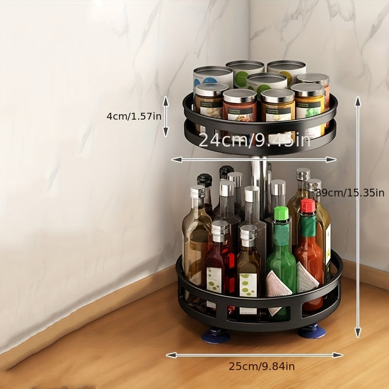 Efficient Countertop Organization: Rotatable Kitchen Seasoning Rack | Storage Organization | - Shoppix