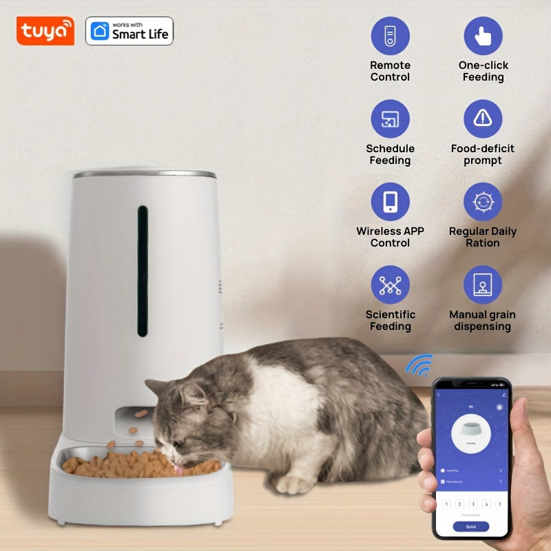 Tuya Smart Automatic Pet Feeder - Remote Control & WiFi Connectivity | Pet Accessories|