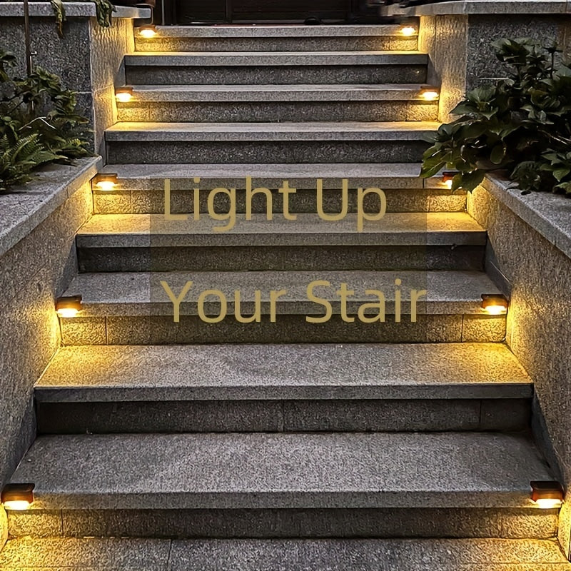 8/12 Packs Solar Step Lights - Automatic On/Off LED Sconce Lights for Fences, Stairs, Decks, and Pathways