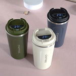 Enjoy Perfect Brews Anywhere: 304 Stainless Steel Coffee Mug with Temperature Display | Drinkware | - Shoppix