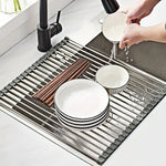 Efficient Kitchen Organization: Foldable Dish Drying Rack | Storage Organization | - Shoppix