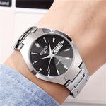 Couples Dial Cutting Quartz Watch Set | Couple Watches | - Shoppix