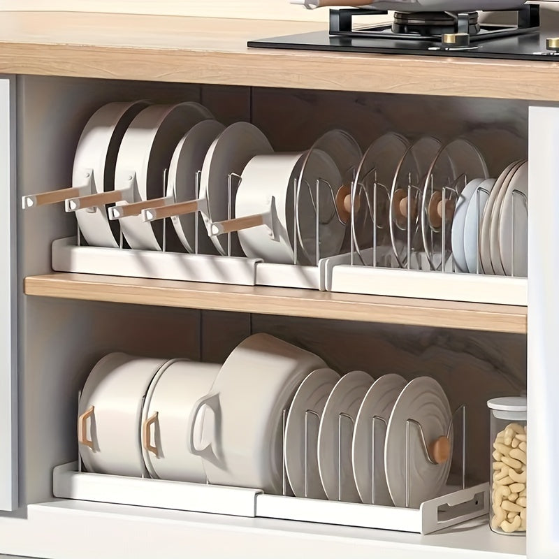 Organize Your Kitchen with Ease: Retractable Under-Sink Pot Rack | Storage Organization | - Shoppix