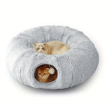 Plush Foldable Cat & Dog Tunnel Bed - Cozy Indoor Playground | Pets Accessories|
