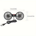 Stay Cool On the Go: Double-Headed Car Fan with 360° Rotation | Car Accessories | - Shoppix