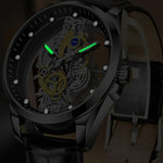 Sleek Stainless Steel Hollow Skeleton Watch | Men's Watches | - Shoppix
