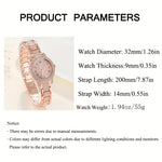 Women's Luxury Rhinestone Quartz Watch & Bracelet Set | Women's Watches And Bracelets| - Shoppix