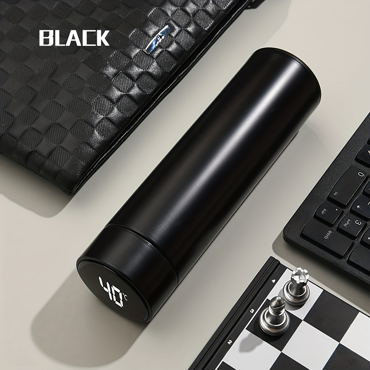 Stay Refreshed Anywhere: Stainless Steel Vacuum Flask with Temperature Display | Drinkware | - Shoppix