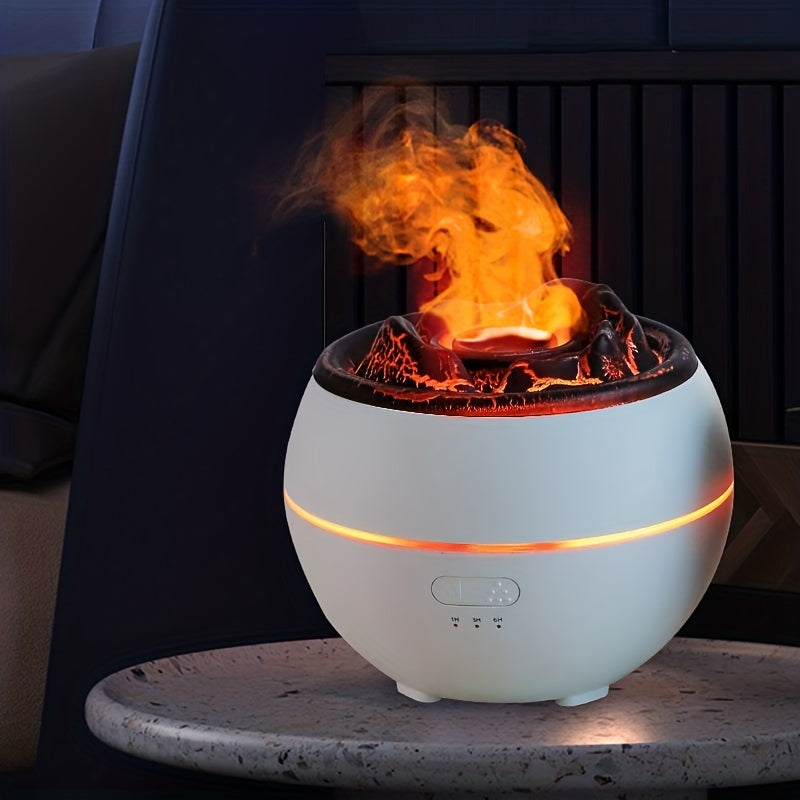 Volcano Flame Essential Oil Diffuser With 7 Colors Mist - Revitalize Your Space with Aroma and Ambiance | Air Quality | - Shoppix