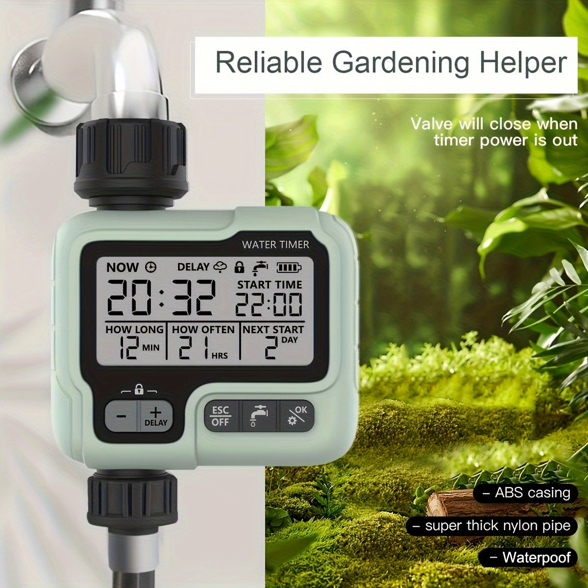 Effortless Garden Watering with HCT-322 Automatic Water Timer | Gardening Equipment | - Shoppix