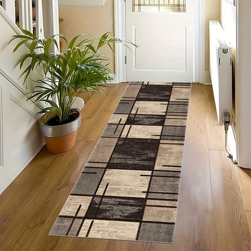 Geometric Absorbent Non Slip Rug - Stain Resistant Waterproof Long Strip Floor Mat | Rugs & Mats | - Shoppix