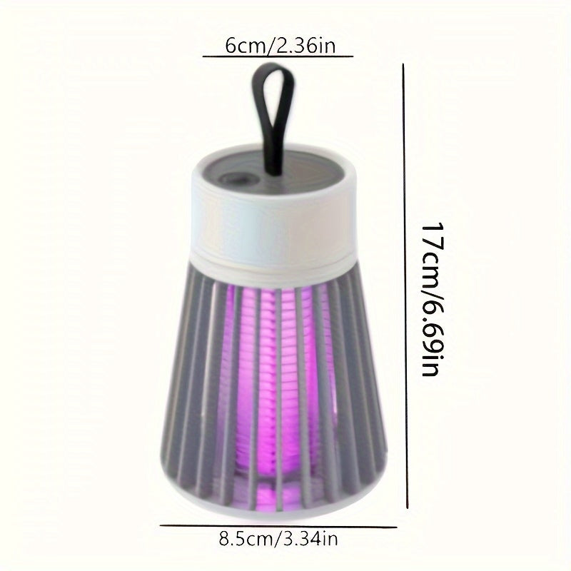 Portable UV LED Mosquito Killer Lamp - 360° Insect Repellent, USB Rechargeable with 800mAh Battery, Non-Toxic, Includes Hook for Indoor & Outdoor Use