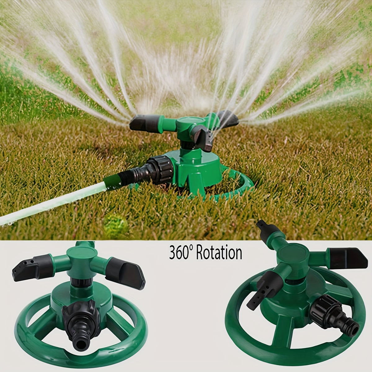 Versatile 360 Degree Rotating Plastic Sprinkler for Efficient Garden Irrigation | Gardening Equipment | - Shoppix