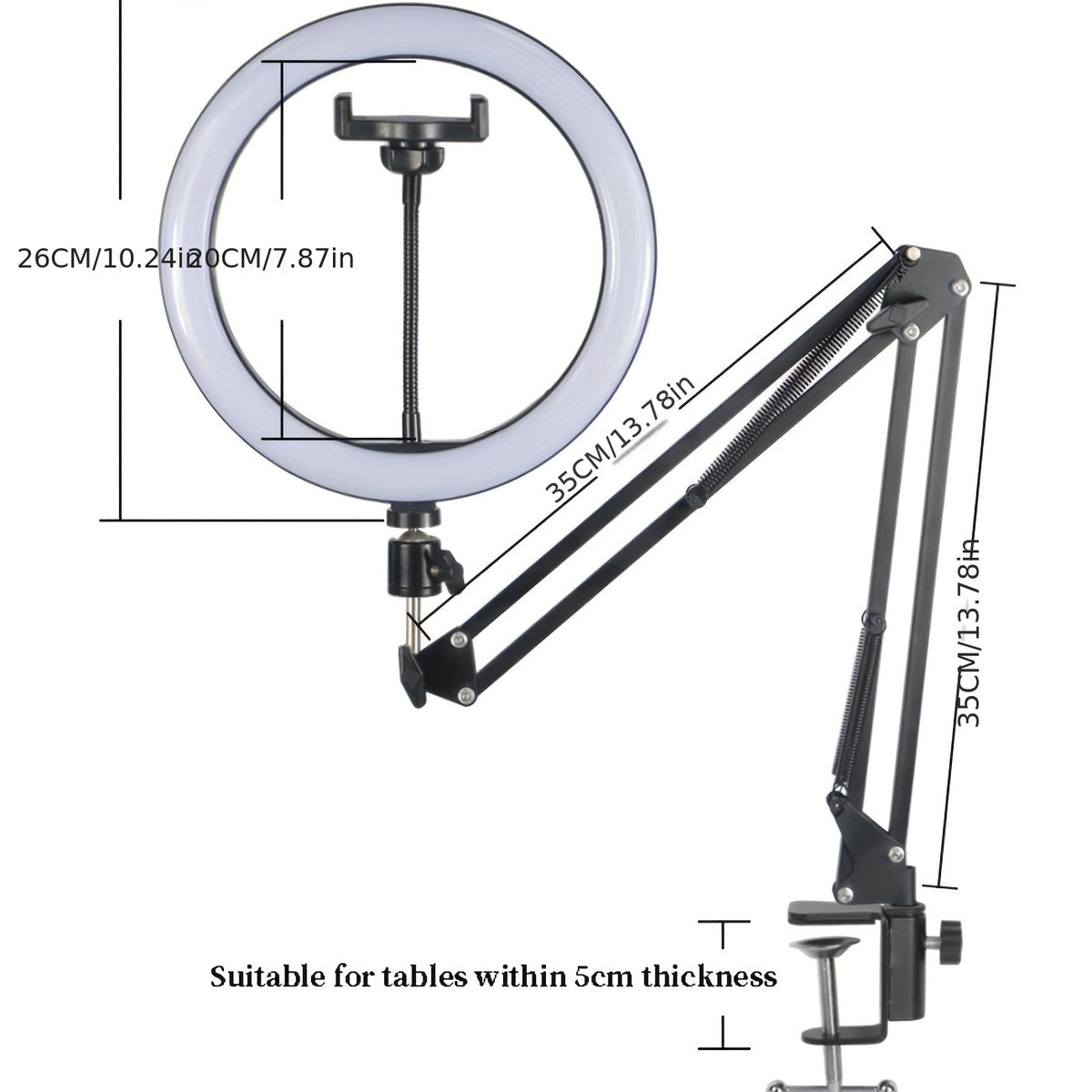 Suspension Arm Holder With 10-inch Light | Stands And Others Accessories|