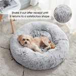 Calming Dog & Cat Bed - Donut Cuddler Warming Cozy Soft Round Bed, Faux Fur Plush Cushion for Small, Medium, and Large Pets