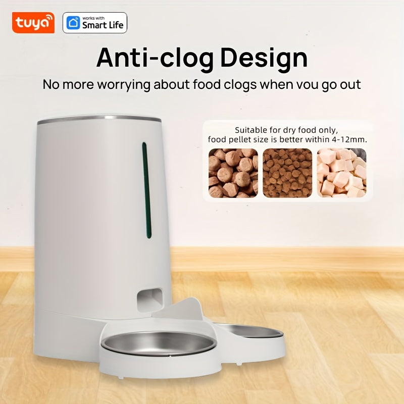 Tuya Smart Automatic Pet Feeder - Remote Control & WiFi Connectivity | Pet Accessories|