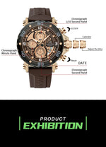 NAVIFORCE for Men Silicone Strap Luxury Fashion Quartz Watches Wrist watch Sports Chronograph 5TM Waterproof Male Watches GIfts