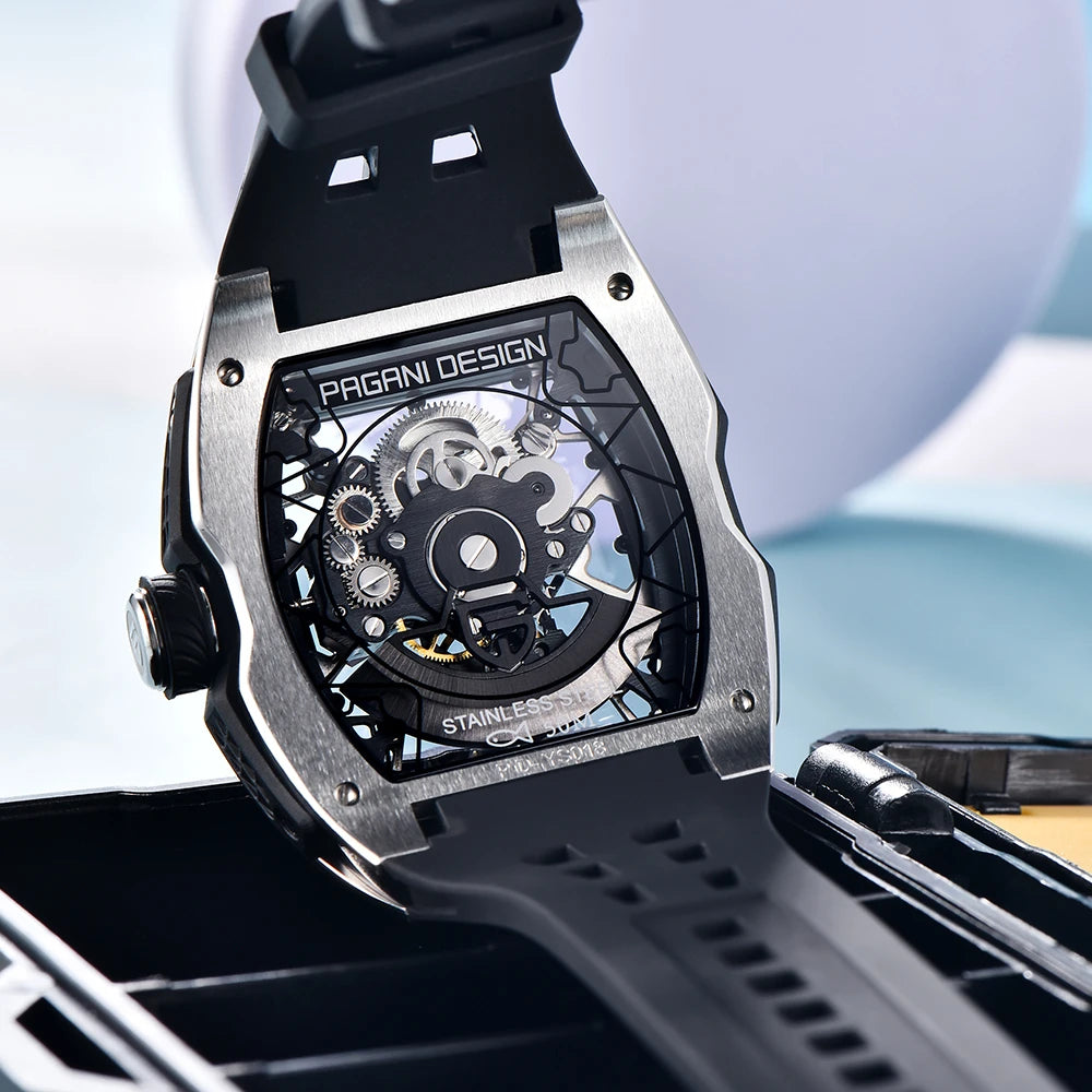 PAGANI DESIGN New 42MM Skeleton Dial Men's Mechanical Watch Luxury Brand Sapphire Glass Automatic Watch 50M Waterproof Watch Men