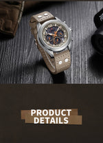 NAVIFORCE Luxury Watches for Men Eco-Drive Movement Casual Genuine Leather Strap 5ATM Waterproof Luminous Wristwatches Gift 2025