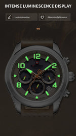 NAVIFORCE Luxury Watches for Men Eco-Drive Movement Casual Genuine Leather Strap 5ATM Waterproof Luminous Wristwatches Gift 2025