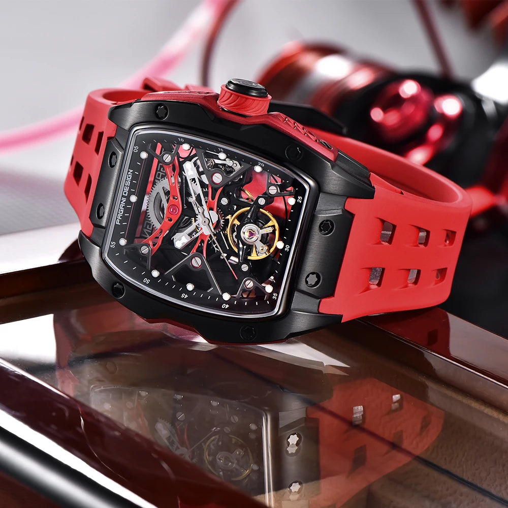 PAGANI DESIGN New 42MM Skeleton Dial Men's Mechanical Watch Luxury Brand Sapphire Glass Automatic Watch 50M Waterproof Watch Men