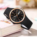 Fashion Calendar High Guality Women's Quartz Watch Silicone strap Ladies Watches Simple Elegant Watch For Woman Lady Reloj Mujer