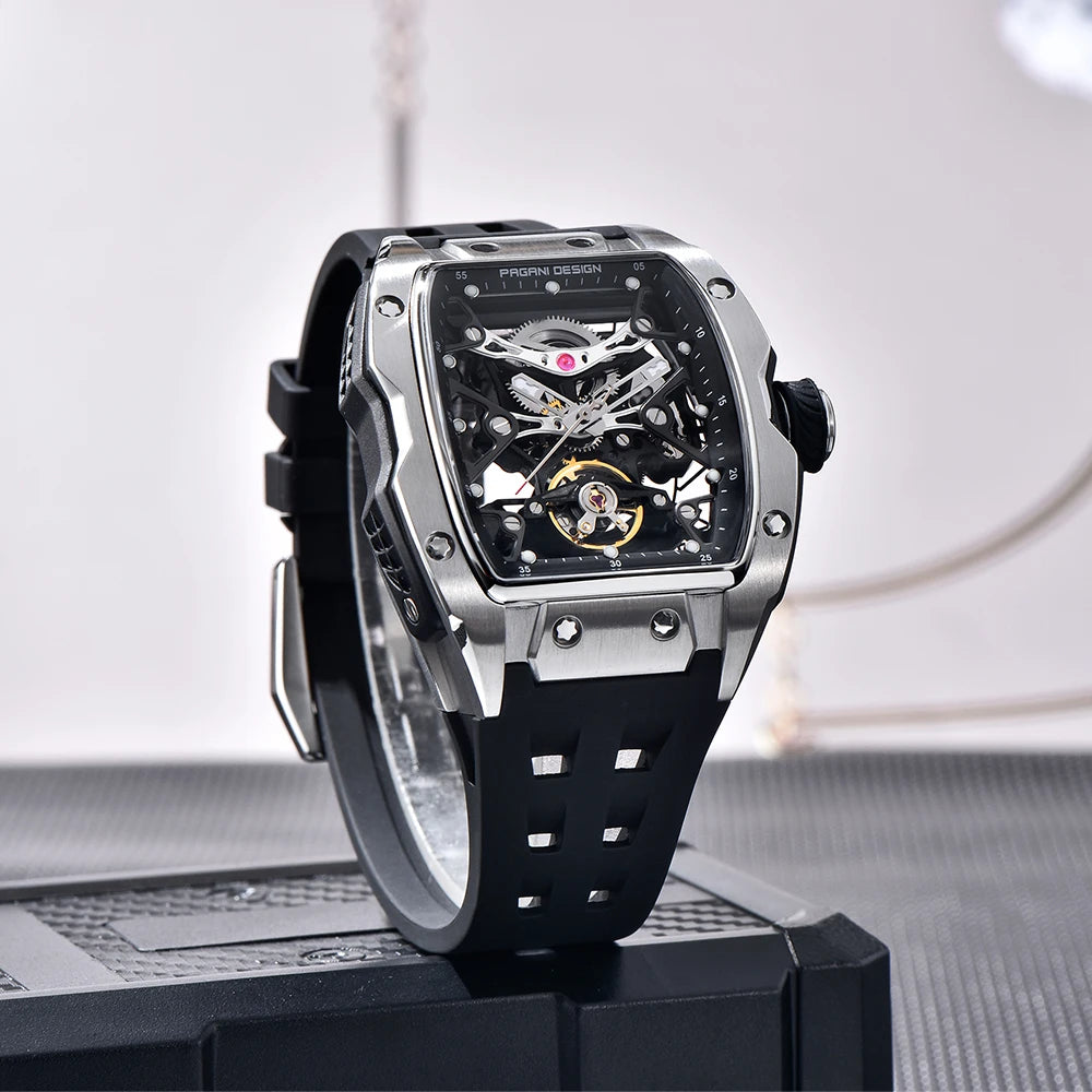 PAGANI DESIGN New 42MM Skeleton Dial Men's Mechanical Watch Luxury Brand Sapphire Glass Automatic Watch 50M Waterproof Watch Men