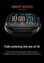Ultra 4 AI Smart Watches 2.2'' Screen IP68 Waterproof Smartwatch for Men Women Bluetooth Calls Fitness Tracker GPS Sport Modes