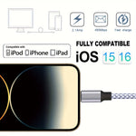 3-Pack 10FT Nylon Braided iPhone Charging Cable - High Speed & Durable | Charging Cables |