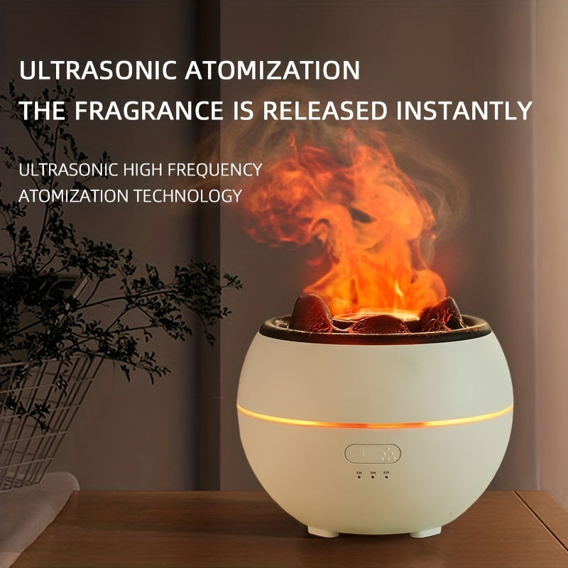 Volcano Flame Essential Oil Diffuser With 7 Colors Mist - Revitalize Your Space with Aroma and Ambiance | Air Quality | - Shoppix