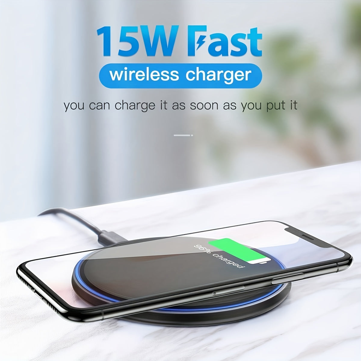 15W Fast Wireless Charger for iPhone, AirPods & Samsung Galaxy | Wireless Charging |