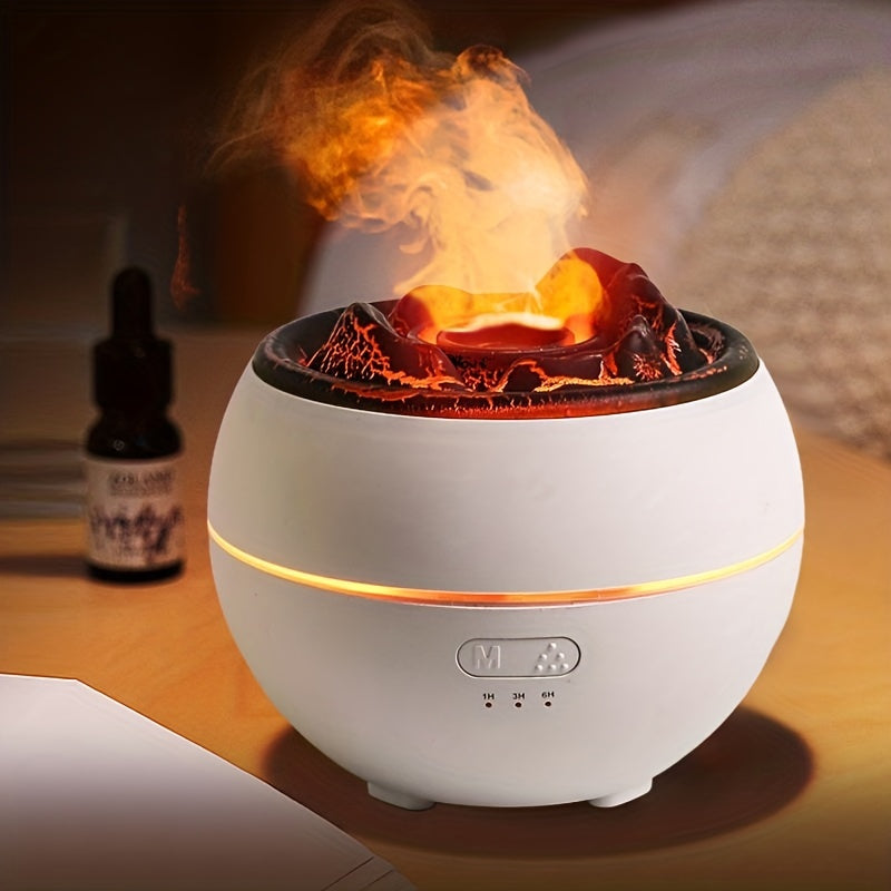 Volcano Flame Essential Oil Diffuser With 7 Colors Mist - Revitalize Your Space with Aroma and Ambiance | Air Quality | - Shoppix