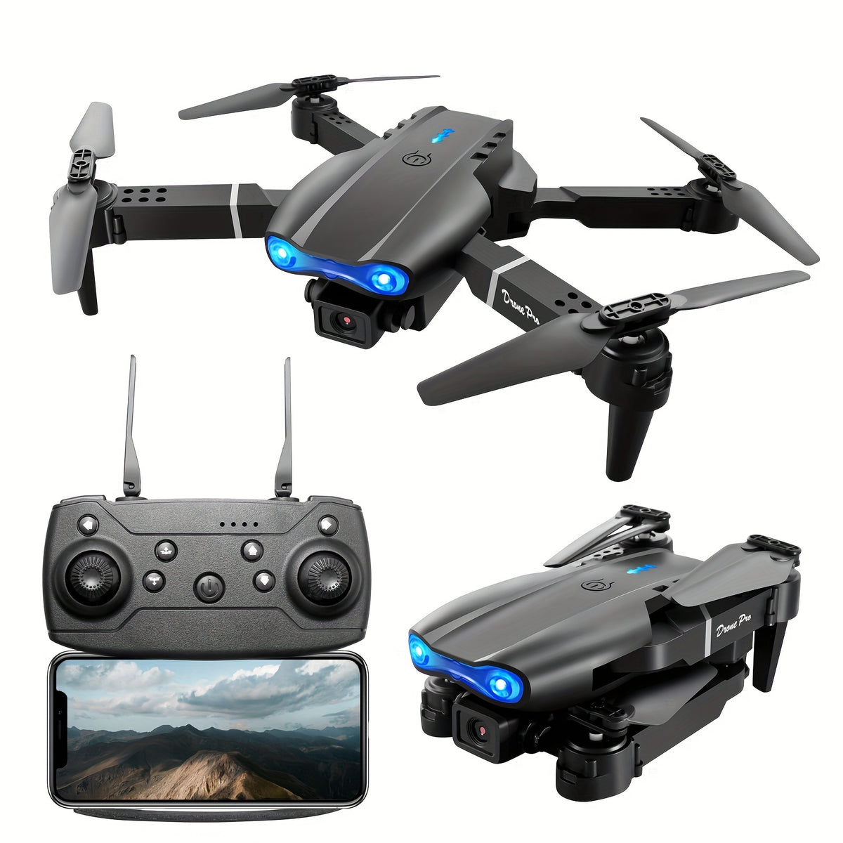 Drone RC professionnel à double caméra E99 K3, double pliage avec télécommande de maintien de la hauteur, cadeau de vacances pour une utilisation intérieure et extérieure