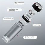 Stay Refreshed Anywhere: 17oz Double Wall Glass Water Bottle with Tea Strainer | Drinkware | - Shoppix