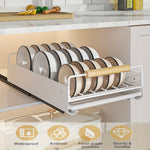 Heavy Duty Slide-Out Pantry Shelves – Metal Dish Multipurpose Drying Storage Racks, Expandable Kitchen Organization