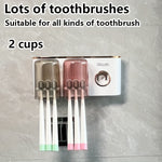 Keep Your Bathroom Neat: Wall Mounted Toothbrush Holder with Cup | Bathroom Accessories | - Shoppix